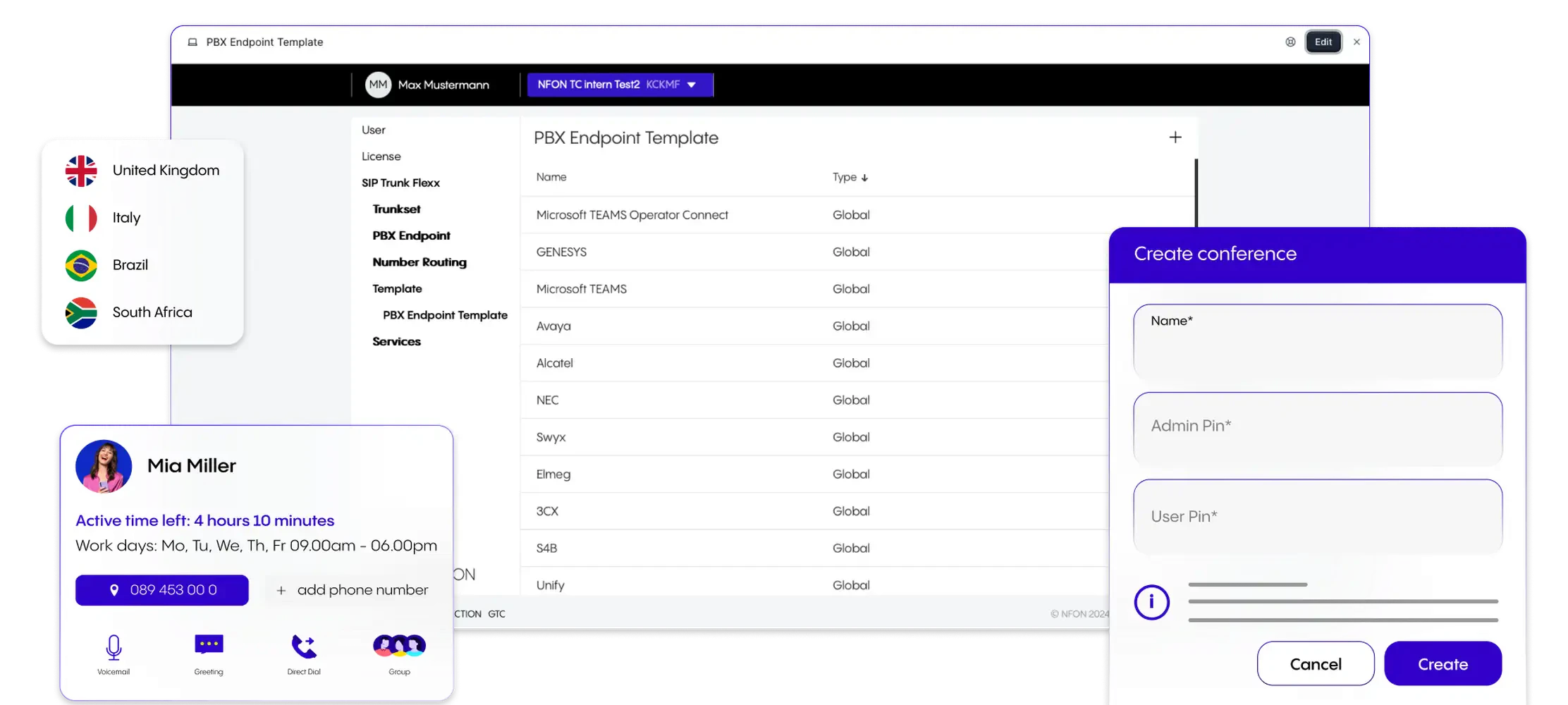 screenshot of SIP Trunk Flexx